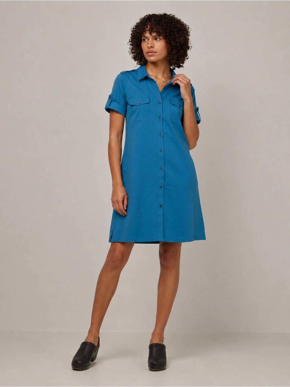 Lauren Ralph Lauren NWT 100% Silk Cobalt Blue Shirt Dress Utility Women Size 10
